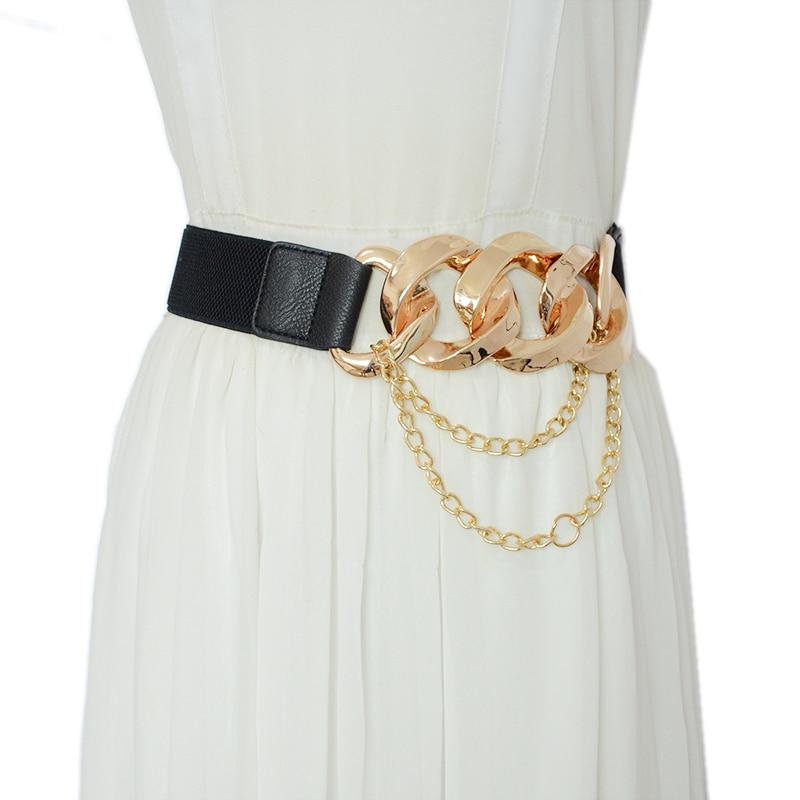 Metal Chain Buckle Belt For Women In Silver And Gold-Belts-Arimonz-Arimonz
