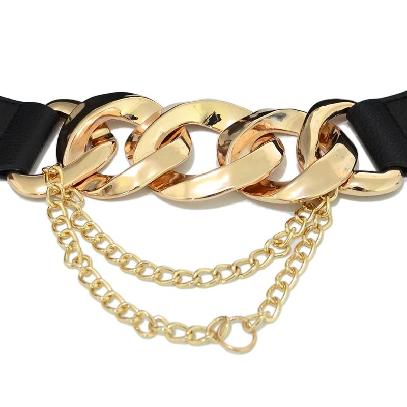 Metal Chain Buckle Belt For Women In Silver And Gold-Belts-Arimonz-Arimonz