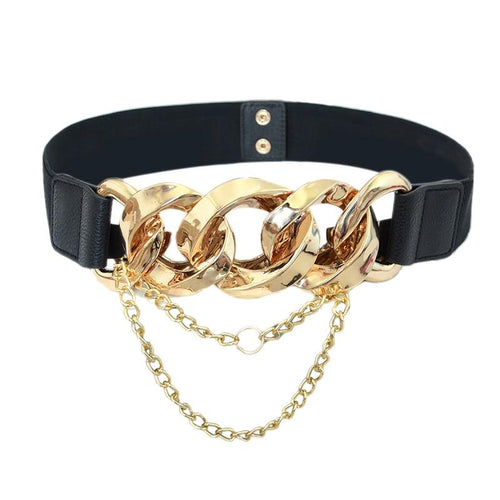 Metal Chain Buckle Belt For Women In Silver And Gold-Belts-Arimonz-Gold-Arimonz