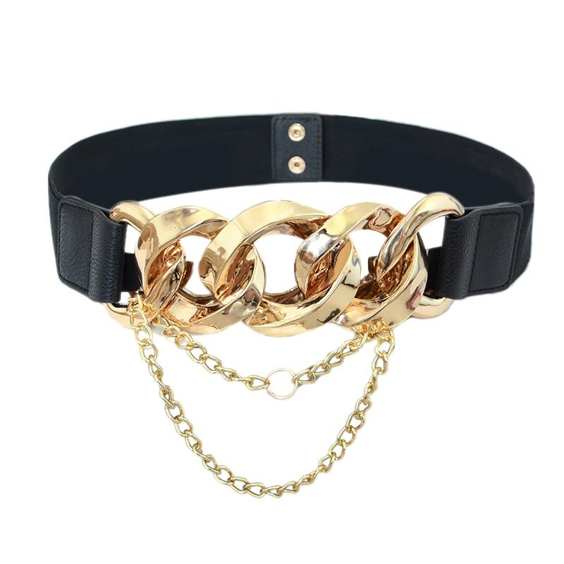 Metal Chain Buckle Belt For Women In Silver And Gold-Belts-Arimonz-Gold-Arimonz