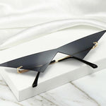 Metal Frame Oversized Triangle Women Sunglasses Vintage Rimless Cat Eye Sunglasses In 6 Colors-Sunglasses-Arimonz-Arimonz