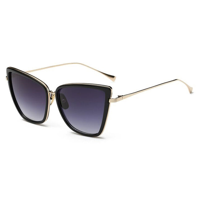 Metal Retro Oversized Sunglasses Women Cat Eye Sun Glasses-Sunglasses-Arimonz-BlackGray-Arimonz