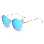 Metal Retro Oversized Sunglasses Women Cat Eye Sun Glasses-Sunglasses-Arimonz-WhiteBlue-Arimonz