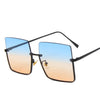 Metal Semi Rimless Sunglasses Women Retro Oversized Square Sun Glasses-Sunglasses-Arimonz-Black Blue Tea-Arimonz