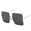 Metal Semi Rimless Sunglasses Women Retro Oversized Square Sun Glasses-Sunglasses-Arimonz-Gold Gray-Arimonz