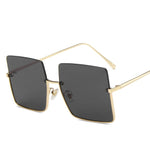 Metal Semi Rimless Sunglasses Women Retro Oversized Square Sun Glasses-Sunglasses-Arimonz-Gold Gray-Arimonz