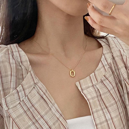 Minimalist Charm Necklace for Women Fashion Ellipse Geometry Pendant Jewelry-Necklaces-Arimonz-Gold-Arimonz