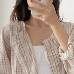 Minimalist Charm Necklace for Women Fashion Ellipse Geometry Pendant Jewelry-Necklaces-Arimonz-Silver-Arimonz