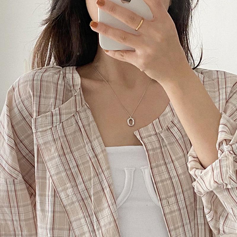 Minimalist Charm Necklace for Women Fashion Ellipse Geometry Pendant Jewelry-Necklaces-Arimonz-Silver-Arimonz