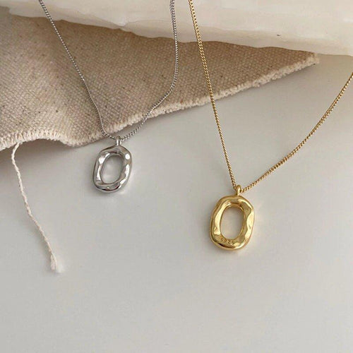 Minimalist Charm Necklace for Women Fashion Ellipse Geometry Pendant Jewelry-Necklaces-Arimonz-Arimonz