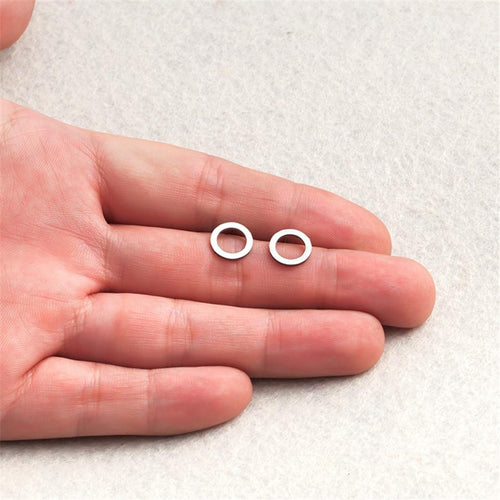 Minimalist Round Stud Earrings-Earrings-Arimonz-Arimonz