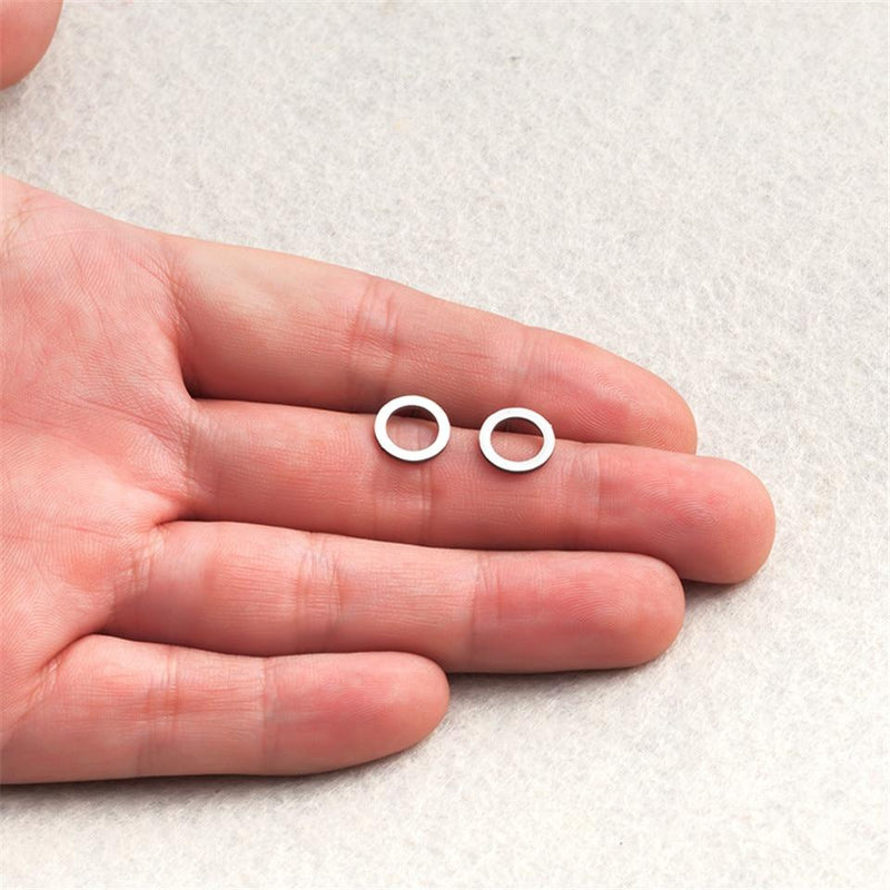 Minimalist Round Stud Earrings-Earrings-Arimonz-Arimonz