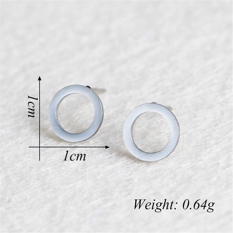 Minimalist Round Stud Earrings-Earrings-Arimonz-Arimonz