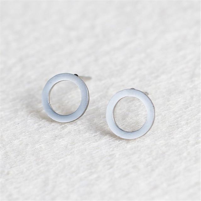 Minimalist Round Stud Earrings-Earrings-Arimonz-Silver-Arimonz