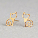 Minimalist Stud Earrings-Earrings-Arimonz-Cat-Gold-Arimonz