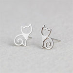 Minimalist Stud Earrings-Earrings-Arimonz-Cat-Silver-Arimonz