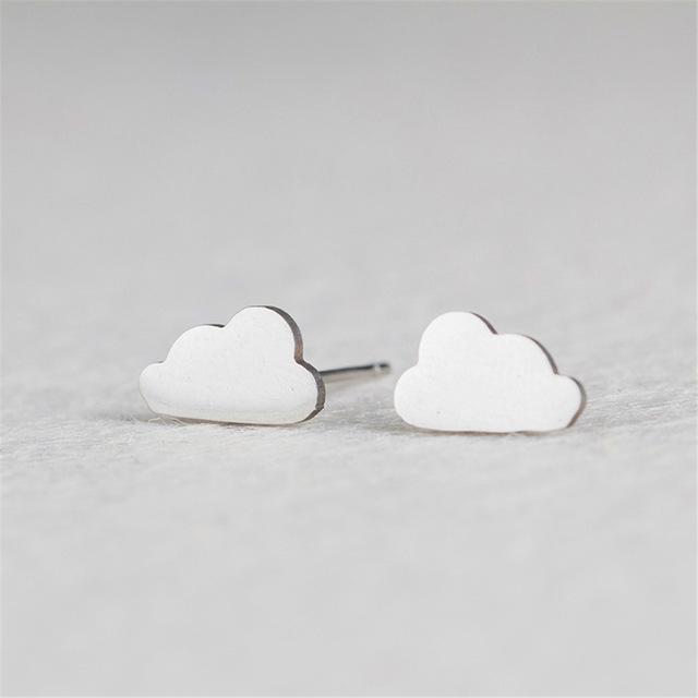 Minimalist Stud Earrings-Earrings-Arimonz-Cloud-Silver-Arimonz