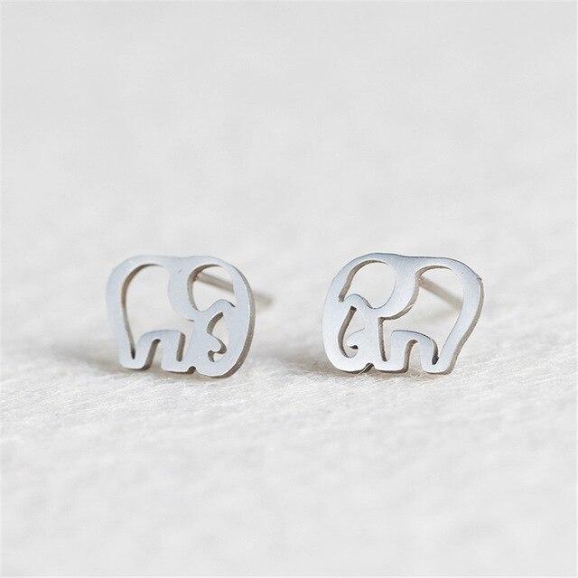Minimalist Stud Earrings-Earrings-Arimonz-Elephant-Silver-Arimonz