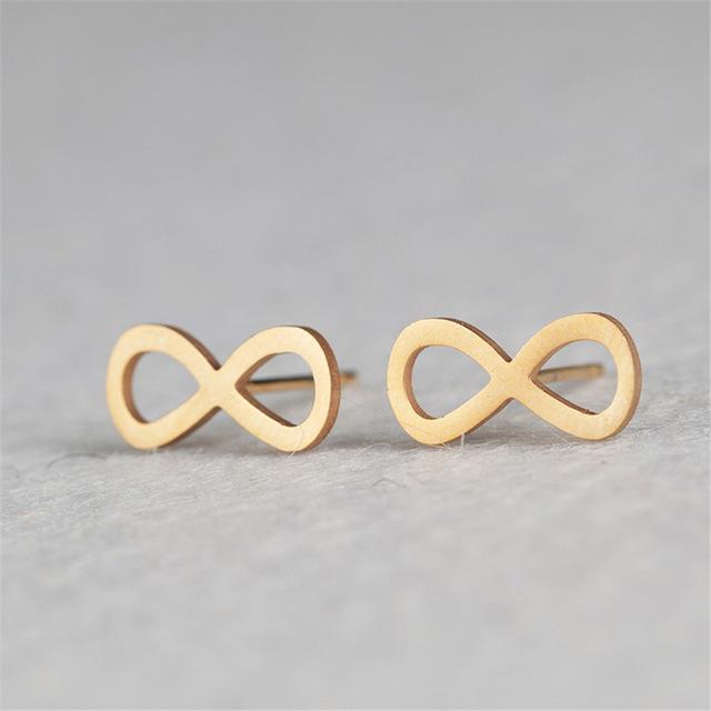Minimalist Stud Earrings-Earrings-Arimonz-Infinity-Gold-Arimonz
