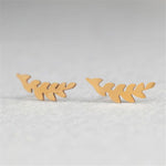 Minimalist Stud Earrings-Earrings-Arimonz-Leaf-Gold-Arimonz