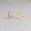 Minimalist Stud Earrings-Earrings-Arimonz-Moon Star-Gold-Arimonz
