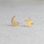 Minimalist Stud Earrings-Earrings-Arimonz-Moon Star-Gold-Arimonz