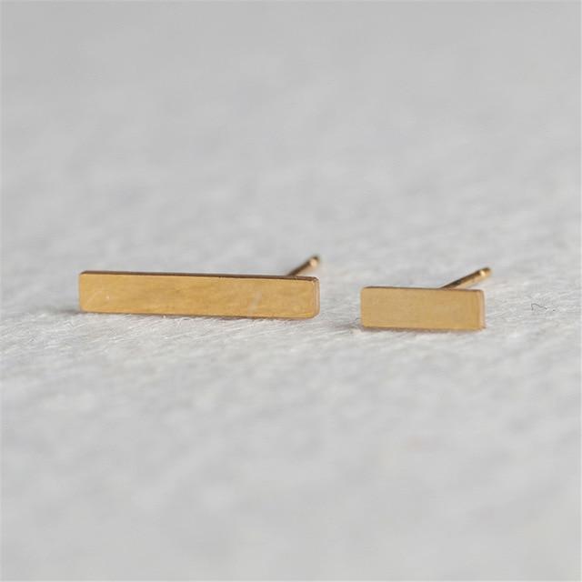 Minimalist Stud Earrings-Earrings-Arimonz-Rectangle-Gold-Arimonz