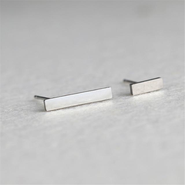 Minimalist Stud Earrings-Earrings-Arimonz-Rectangle-Silver-Arimonz