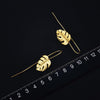 Monstera Leaves Drop Earrings for Women Creative Handmade Design Fine Earrings-Earrings-Arimonz-Arimonz