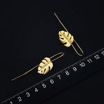 Monstera Leaves Drop Earrings for Women Creative Handmade Design Fine Earrings-Earrings-Arimonz-Arimonz