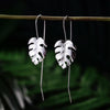 Monstera Leaves Drop Earrings for Women Creative Handmade Design Fine Earrings-Earrings-Arimonz-Arimonz