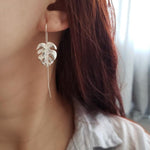 Monstera Leaves Drop Earrings for Women Creative Handmade Design Fine Earrings-Earrings-Arimonz-Arimonz