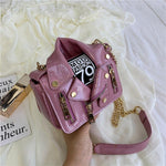 Motorcycle Jacket Messenger Bag-Handbags-Arimonz-Arimonz