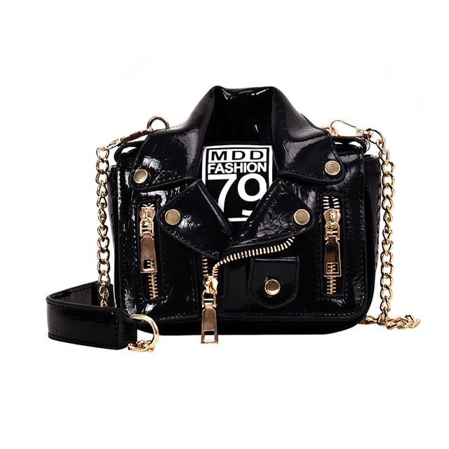 Motorcycle Jacket Messenger Bag-Handbags-Arimonz-Black-Arimonz