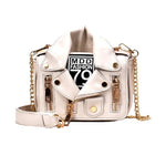 Motorcycle Jacket Messenger Bag-Handbags-Arimonz-White-Arimonz