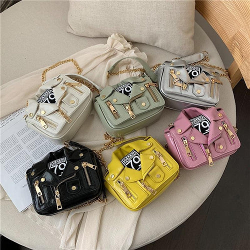 Motorcycle Jacket Messenger Bag-Handbags-Arimonz-Arimonz