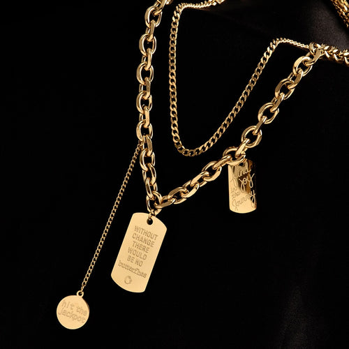 Multi Layer Chain Woman Rock Thick Chain Street Snap Necklace-Necklaces-Arimonz-Arimonz