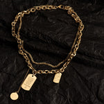 Multi Layer Chain Woman Rock Thick Chain Street Snap Necklace-Necklaces-Arimonz-Double chain gold-Arimonz