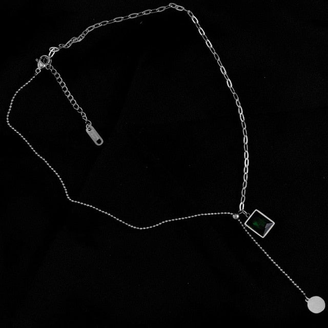 Multi Layer Chain Woman Rock Thick Chain Street Snap Necklace-Necklaces-Arimonz-turquoise silver-Arimonz