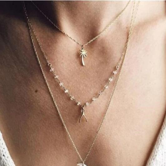 Multi Layer Crystal Moon Choker Necklace-Necklaces-Arimonz-11-Arimonz