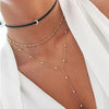 Multi Layer Crystal Moon Choker Necklace-Necklaces-Arimonz-Arimonz