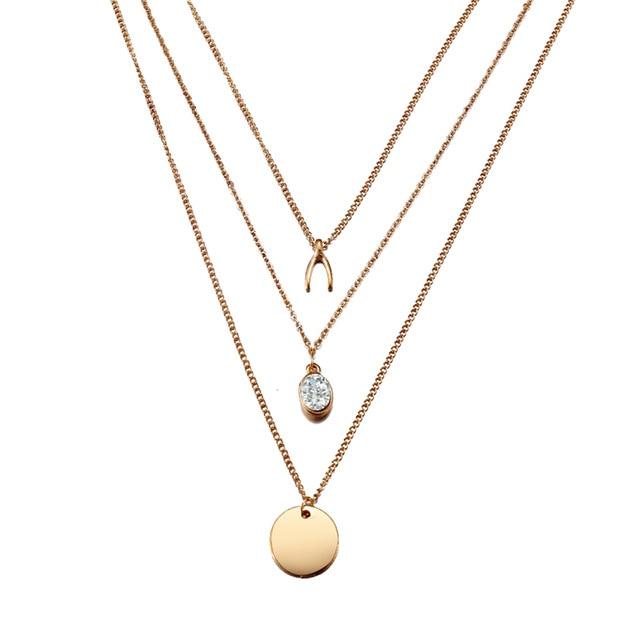 Multi Layer Crystal Moon Choker Necklace-Necklaces-Arimonz-13-Arimonz