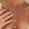 Multi Layer Crystal Moon Choker Necklace-Necklaces-Arimonz-Arimonz