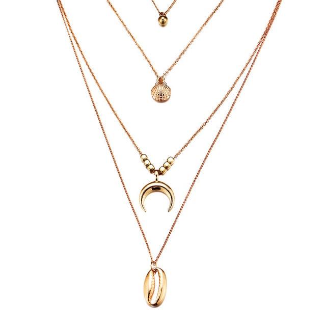 Multi Layer Crystal Moon Choker Necklace-Necklaces-Arimonz-15-Arimonz
