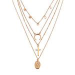 Multi Layer Crystal Moon Choker Necklace-Necklaces-Arimonz-17-Arimonz