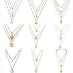 Multi Layer Crystal Moon Choker Necklace-Necklaces-Arimonz-Arimonz