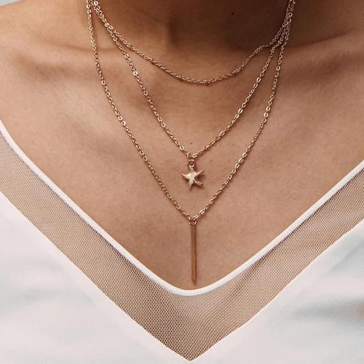 Multi Layer Crystal Moon Choker Necklace-Necklaces-Arimonz-5-Arimonz