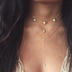 Multi Layer Crystal Moon Choker Necklace-Necklaces-Arimonz-6-Arimonz
