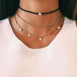 Multi Layer Crystal Moon Choker Necklace-Necklaces-Arimonz-7-Arimonz