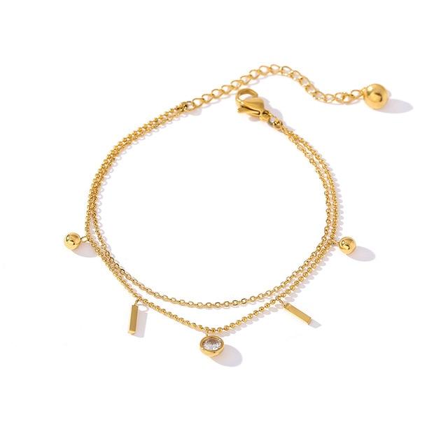Multi-layer Stainless Steel Bangle Bracelet for Women Jewelry Anklet-Anklets-Arimonz-Arimonz